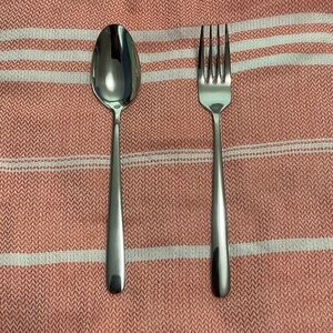 304 Stainless Steel Serving Spoon and Fork Set